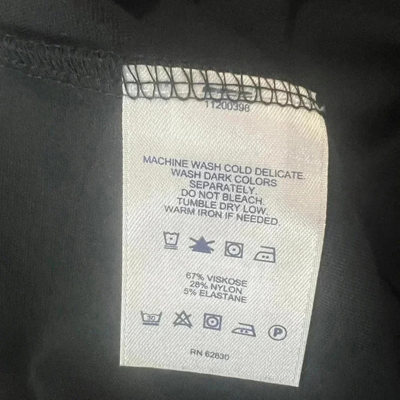 LANDS END’ BLACK MIDI PENCIL STRAIGHT SKIRT STRETCH BUSINESS SIZE 10 LARGE - Picture 8 of 8